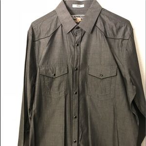 Mens long sleeve casual button down shirt